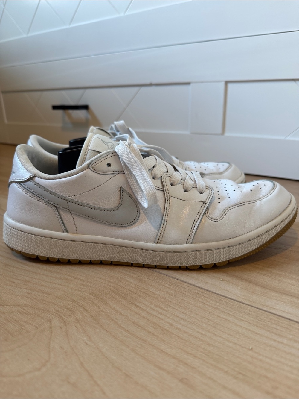 Nike Air Jordan Golf Shoes White Leather